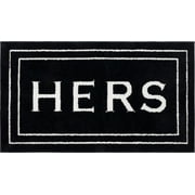Mohawk Home Hers Knitted Plush Pile Washable Polyester Non-Slip Bath Mat, Ebony, 18" x 210"