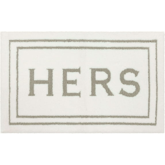 Mohawk Home Hers Knitted Plush Pile Washable Polyester Non-Slip Bath Mat, Gray, 2' x 3'4"