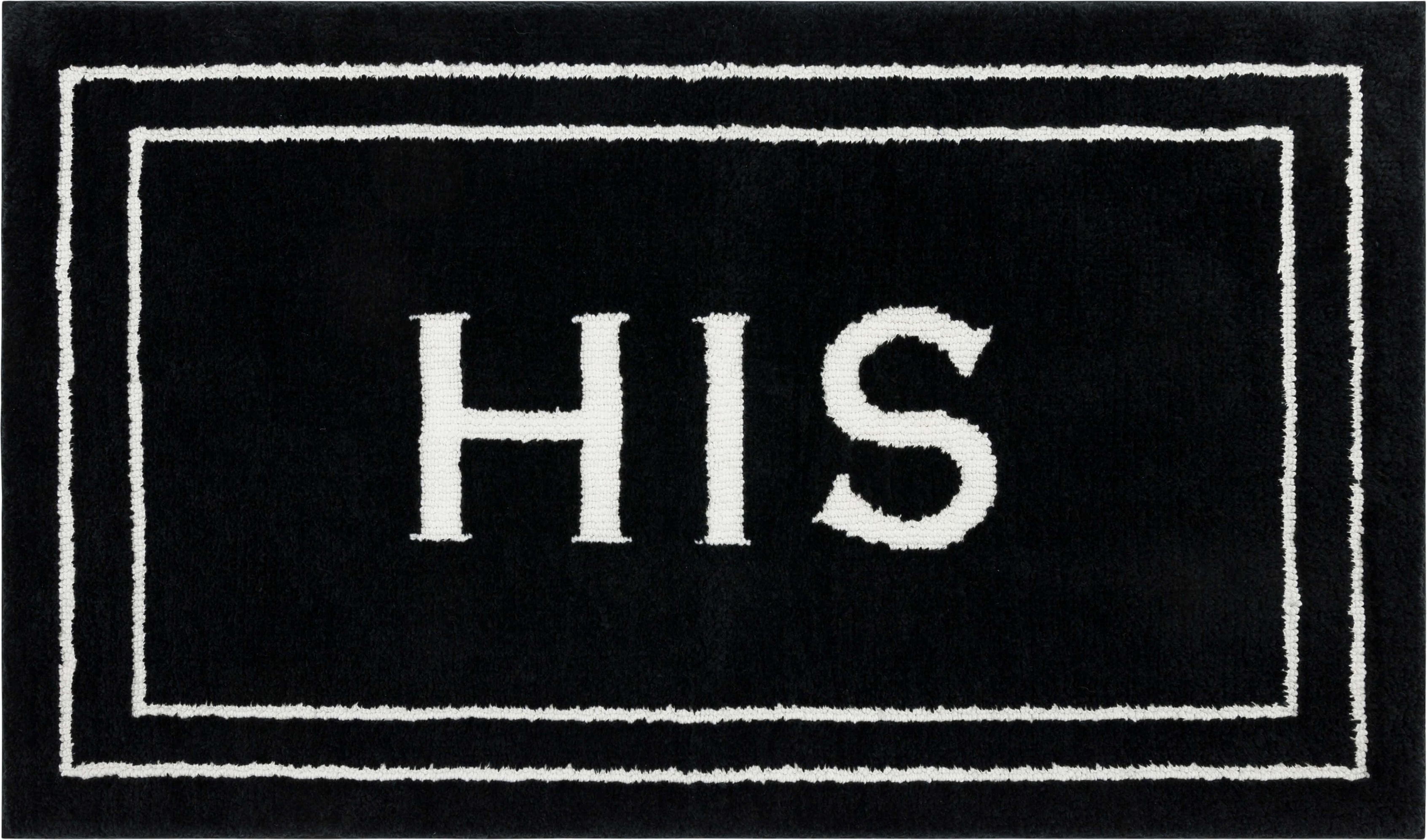 Mohawk Home His Knitted Plush Pile Washable Polyester Non-Slip Bath Mat, Ebony, 2' x 3'4"
