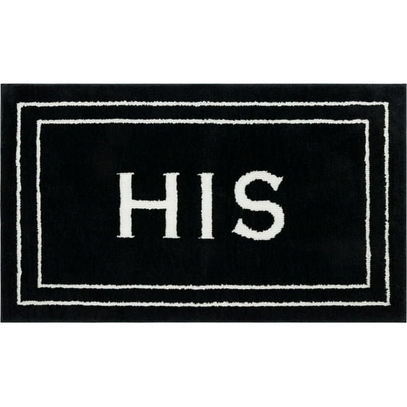 Mohawk Home His Knitted Plush Pile Washable Polyester Non-Slip Bath Mat, Ebony, 2' x 3'4"