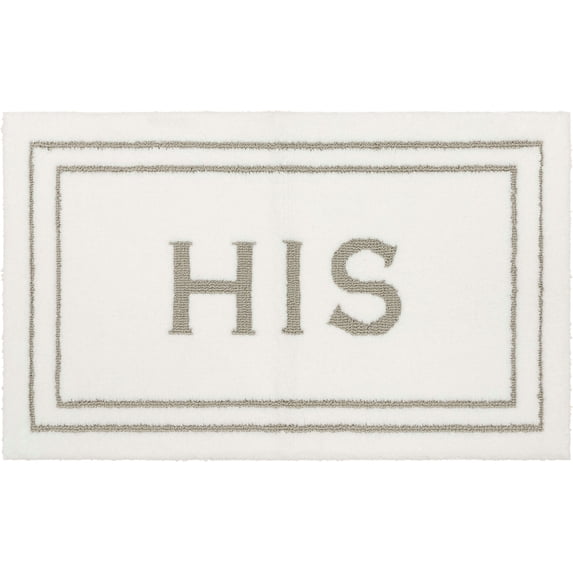 Mohawk Home His Knitted Plush Pile Washable Polyester Non-Slip Bath Mat, Gray, 1'8" x 2'10"