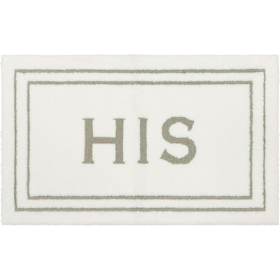 Mohawk Home His Knitted Plush Pile Washable Polyester Non-Slip Bath Mat, Gray, 2' x 3'4"