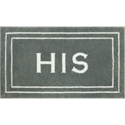 Mohawk Home His Knitted Plush Pile Washable Polyester Non-Slip Bath Mat, Pewter, 2 x 34