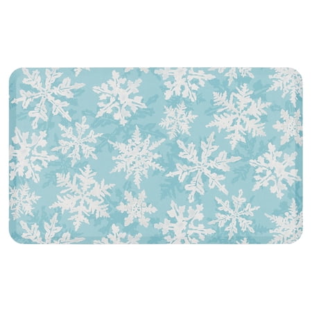 Mohawk Home Holiday Flakes Dri-Pro Cushion Mat, Teal, 1' 6" x 2' 6"