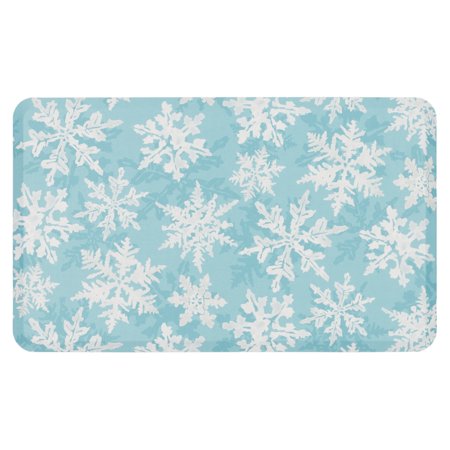 Mohawk Home Holiday Flakes Dri-Pro Deluxe Cushion Mat, Teal, 1' 8" x 3' 6"