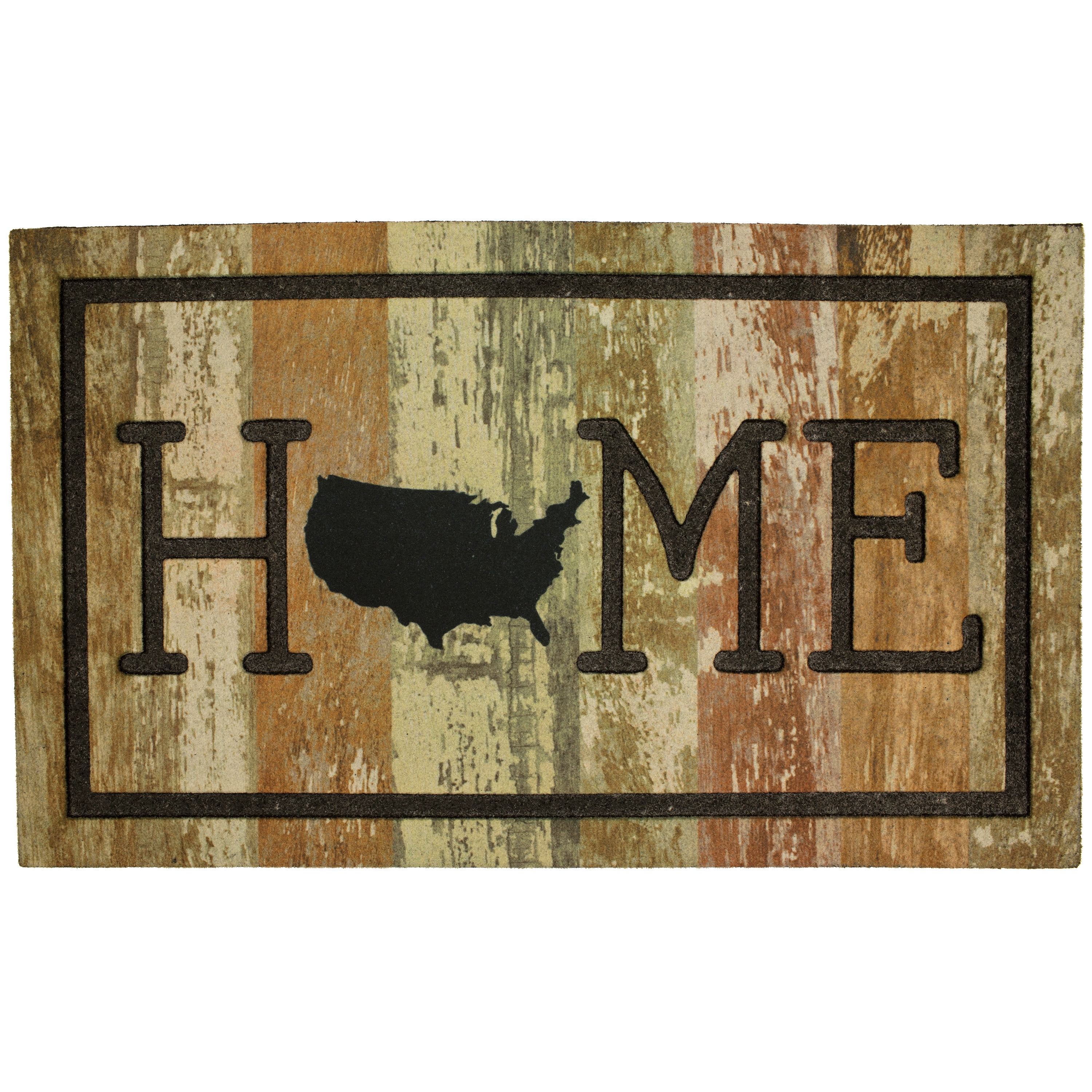 Home USA Multicolor Recycled Rubber Outdoor Doormat