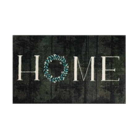 Mohawk Home, Home Wreath Kitchen Mat, Black, 2'6" x 4'2"