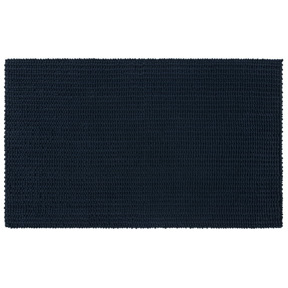 Mohawk Home Homespun Plush Fade/Stain Resistant Non-Slip Machine Washable Bath Rug, Indigo, 2' 3" x 3' 9"