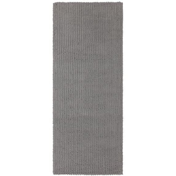 Mohawk Home Homespun Plush Fade/Stain Resistant Non-Slip Machine Washable Bath Rug, Silver, 2' x 5'