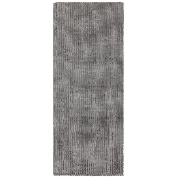 Mohawk Home Homespun Plush Fade/Stain Resistant Non-Slip Machine Washable Bath Rug, Silver, 2' x 5'