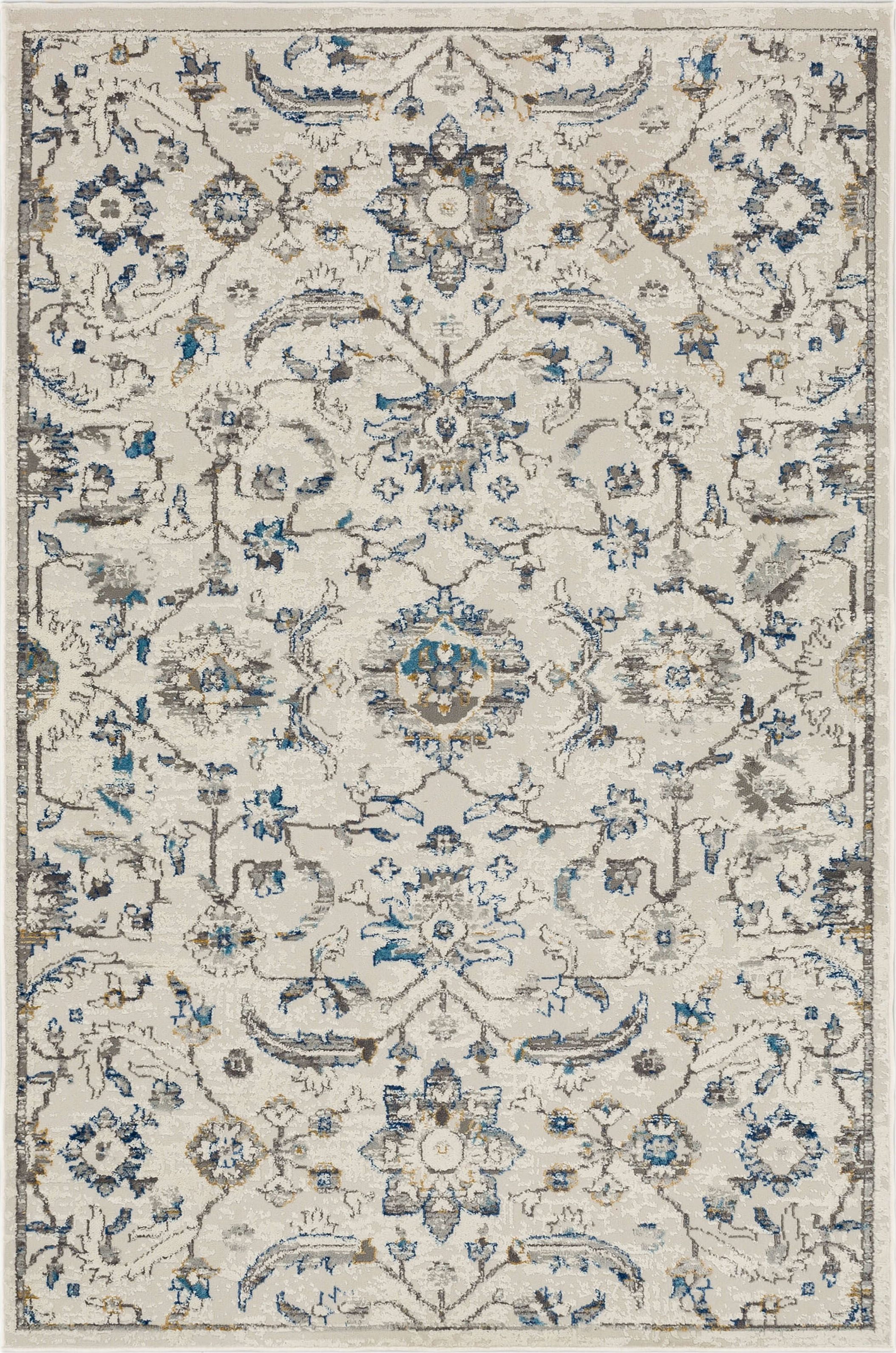 Mohawk Home Howlett Washable Low Pile Stain and Fade Resistant Indoor Area Rug, Blue, 7' 10" X 10'
