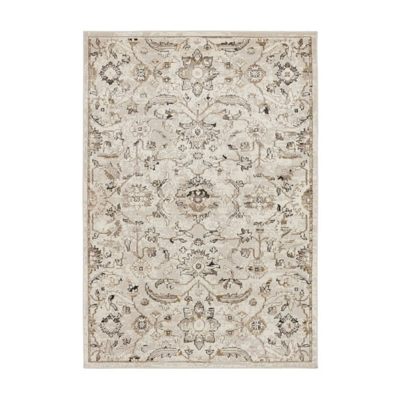 Mohawk Home Howlett Washable Low Pile Stain and Fade Resistant Indoor Area Rug, Cream, 2' X 2' 11"
