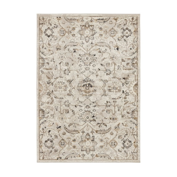 Mohawk Home Howlett Washable Low Pile Stain and Fade Resistant Indoor Area Rug, Cream, 3' 11" X 6'