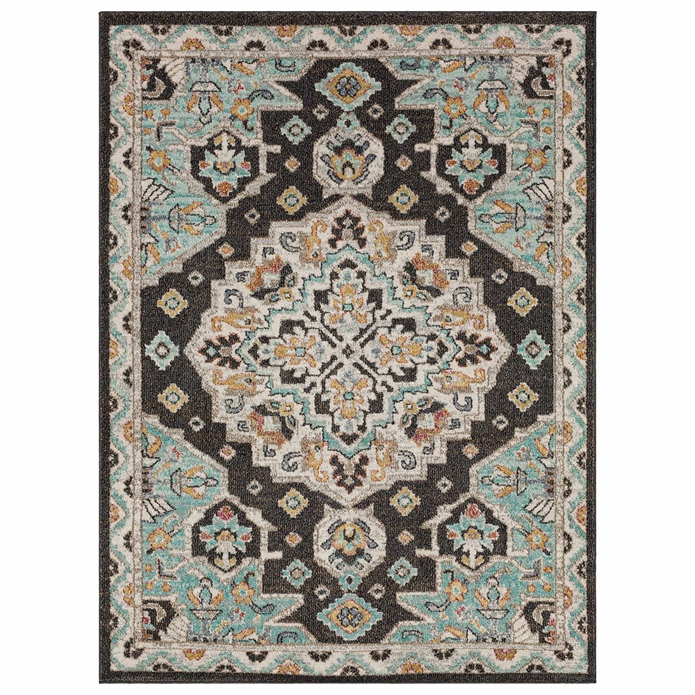 Mohawk Home Huffman Indoor Ornamental Area Rug, Black, 5'3" x 8'