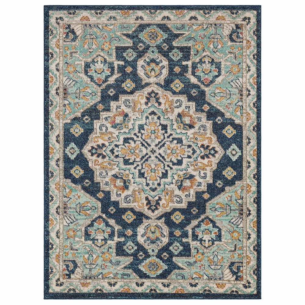 Mohawk Home Huffman Indoor Ornamental Area Rug, Blue, 3'11" x 6'