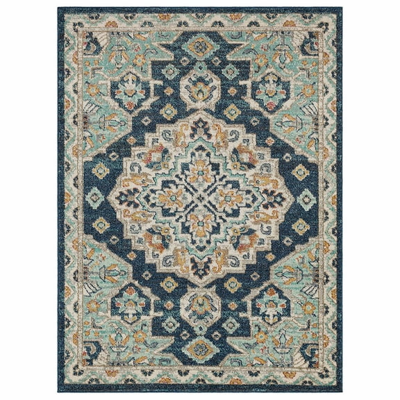 Mohawk Home Huffman Indoor Ornamental Area Rug, Blue, 5'3" x 8'