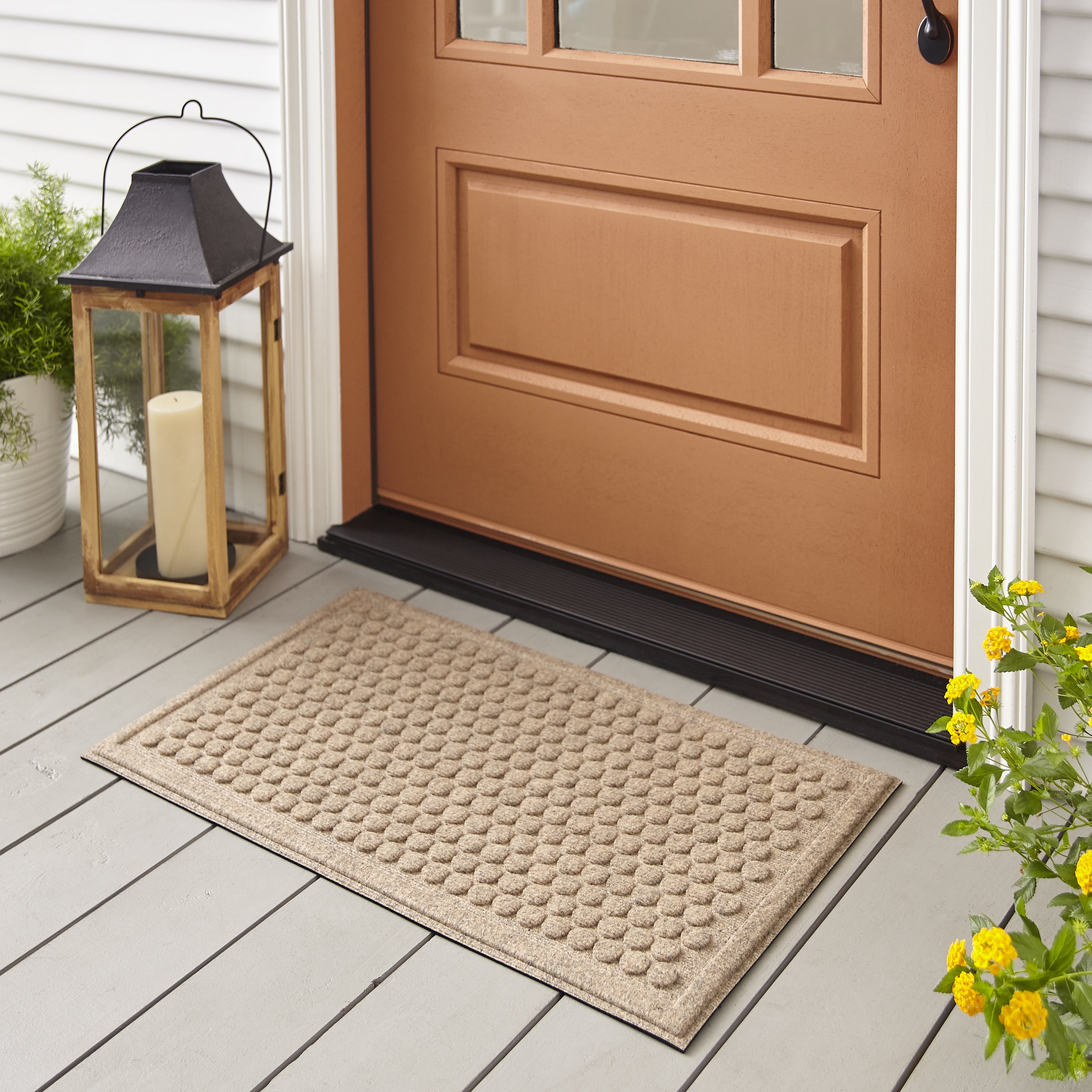 Mohawk Home Interlocking Black Rectangular Indoor or Outdoor Door Mat in  the Mats department at