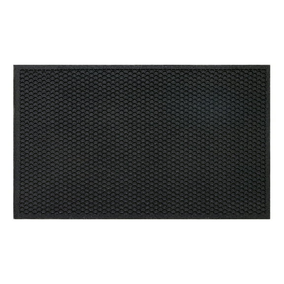 Mohawk Home Indoor/Outdoor All-Weather Waterproof Multi-purpose Non-slip Matrix Honeycomb 2 Piece Set Doormat, Black, 18" x 30"