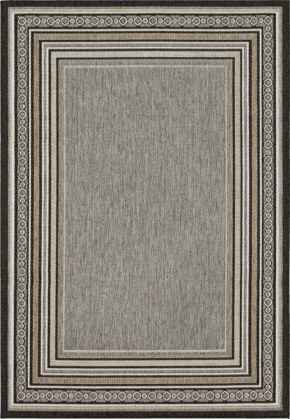 Mohawk Home Islamorada Stripe Outdoor Area Rug, Dark Grey, 10' x 13'