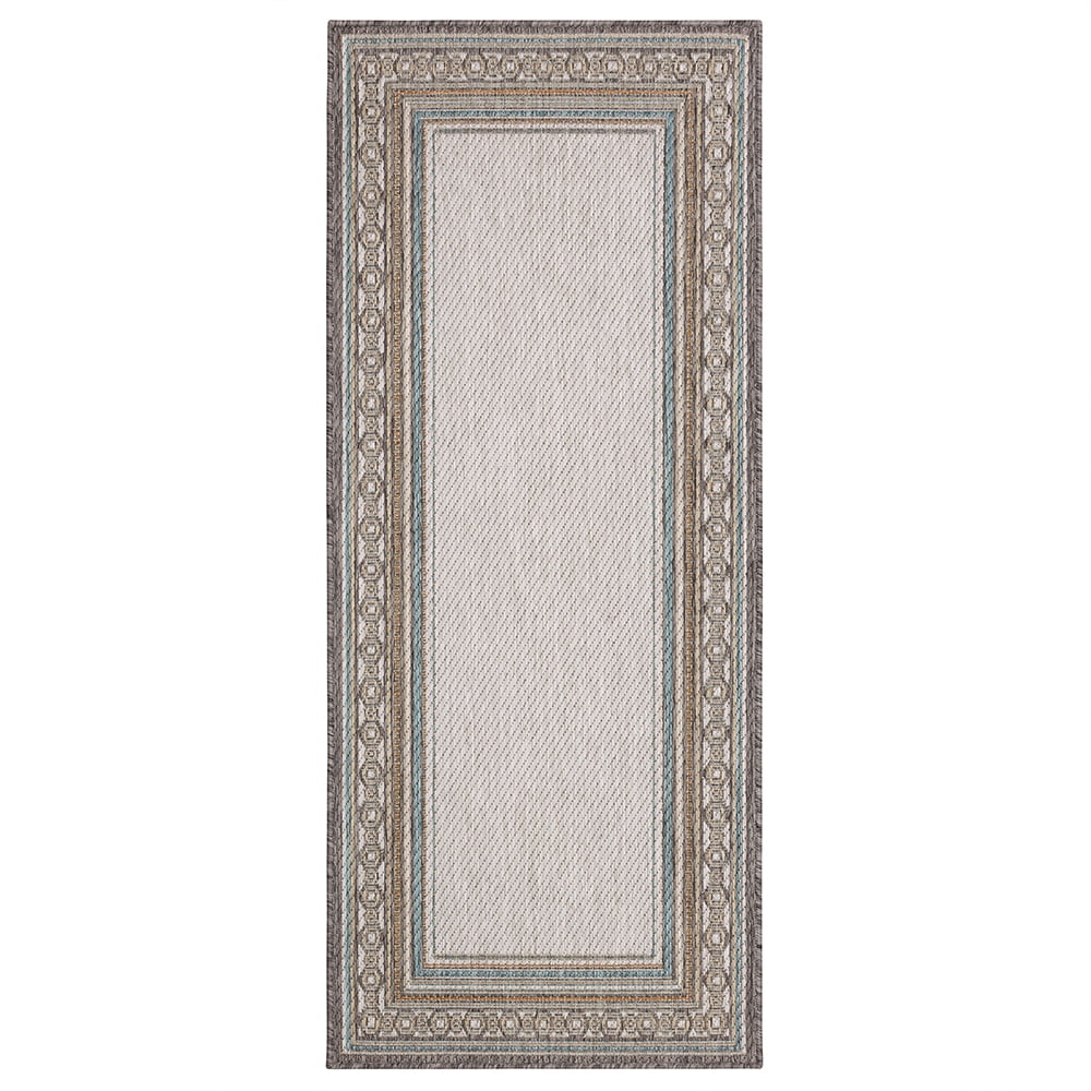 Mohawk Home Islamorada Stripe Outdoor Area Rug, Light Grey, 2' 6" x 6'