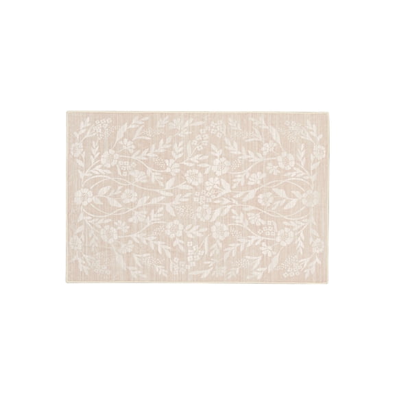 Mohawk Home Kids Collection Bella Floral Low Pile Stain/Fade Resistant Washable Indoor Area Rug, Pink, 3' x 4'8"