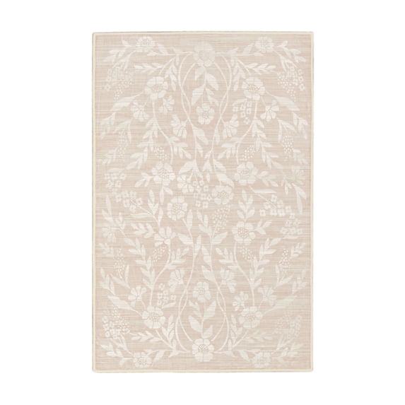 Mohawk Home Kids Collection Bella Floral Low Pile Stain/Fade Resistant Washable Indoor Area Rug, Pink, 4' x 6'