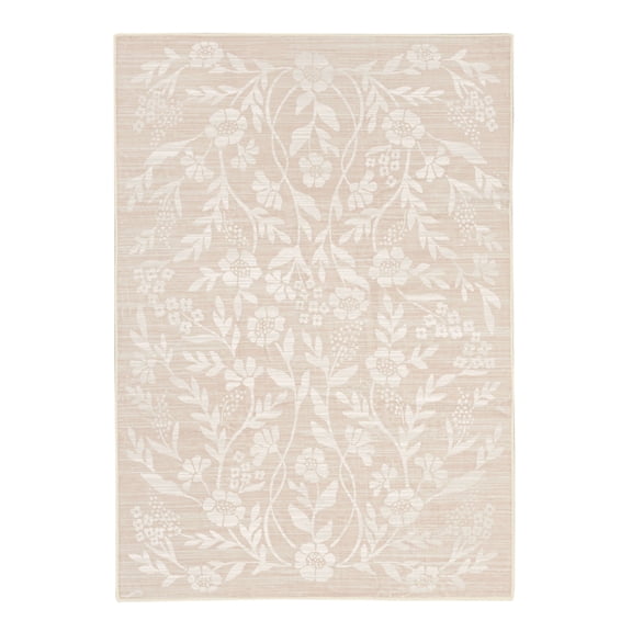 Mohawk Home Kids Collection Bella Floral Low Pile Stain/Fade Resistant Washable Indoor Area Rug, Pink, 5' x 7'