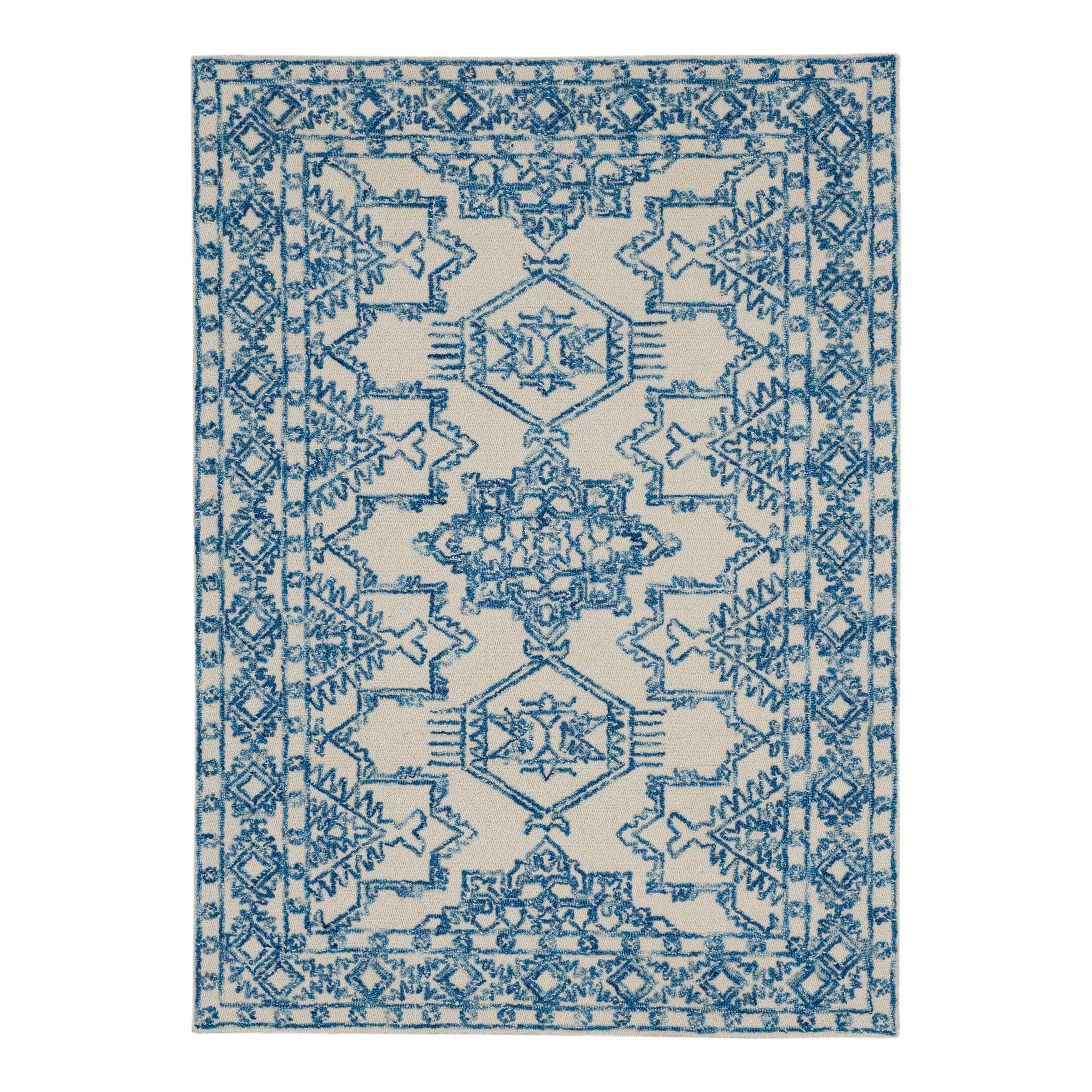 Mohawk Home Kids Collection Geometric Nomad Low Pile Stain/Fade Resistant Non-Skid Area Rug, Blue, 5' x 7'