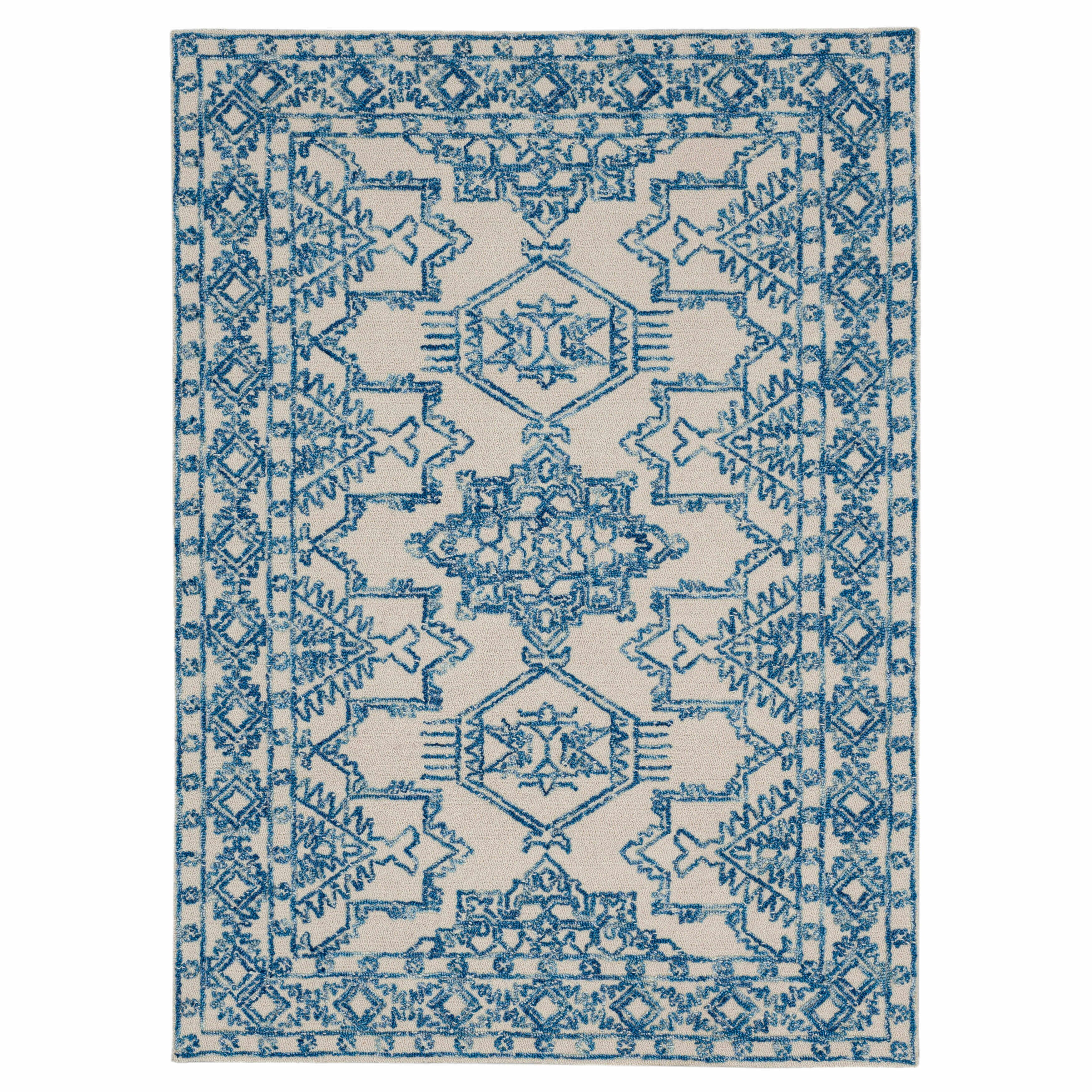 Mohawk Home Kids Collection Geometric Nomad Low Pile Stain/Fade Resistant Non-Skid Area Rug, Blue, 8' x 10