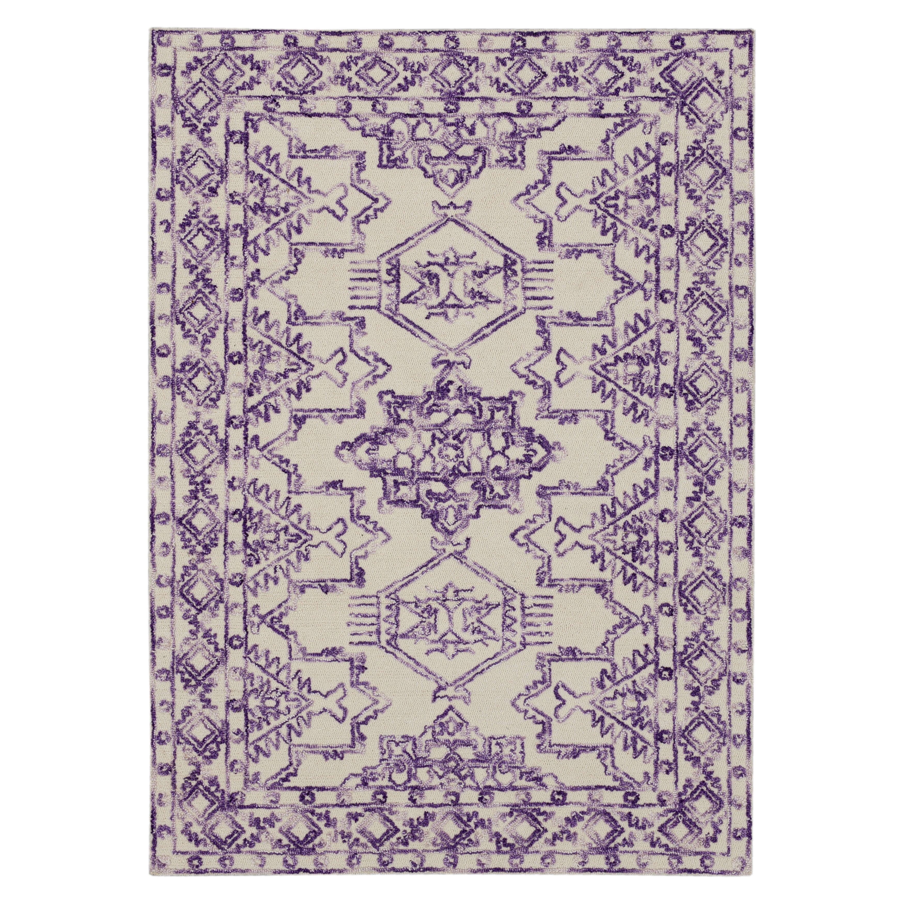 Mohawk Home Kids Collection Geometric Nomad Low Pile Stain/Fade Resistant Non-Skid Area Rug, Purple, 5' x 7'