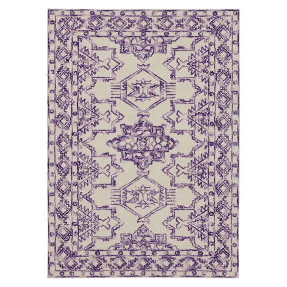 Mohawk Home Kids Collection Geometric Nomad Low Pile Stain/Fade Resistant Non-Skid Area Rug, Purple, 5' x 7'