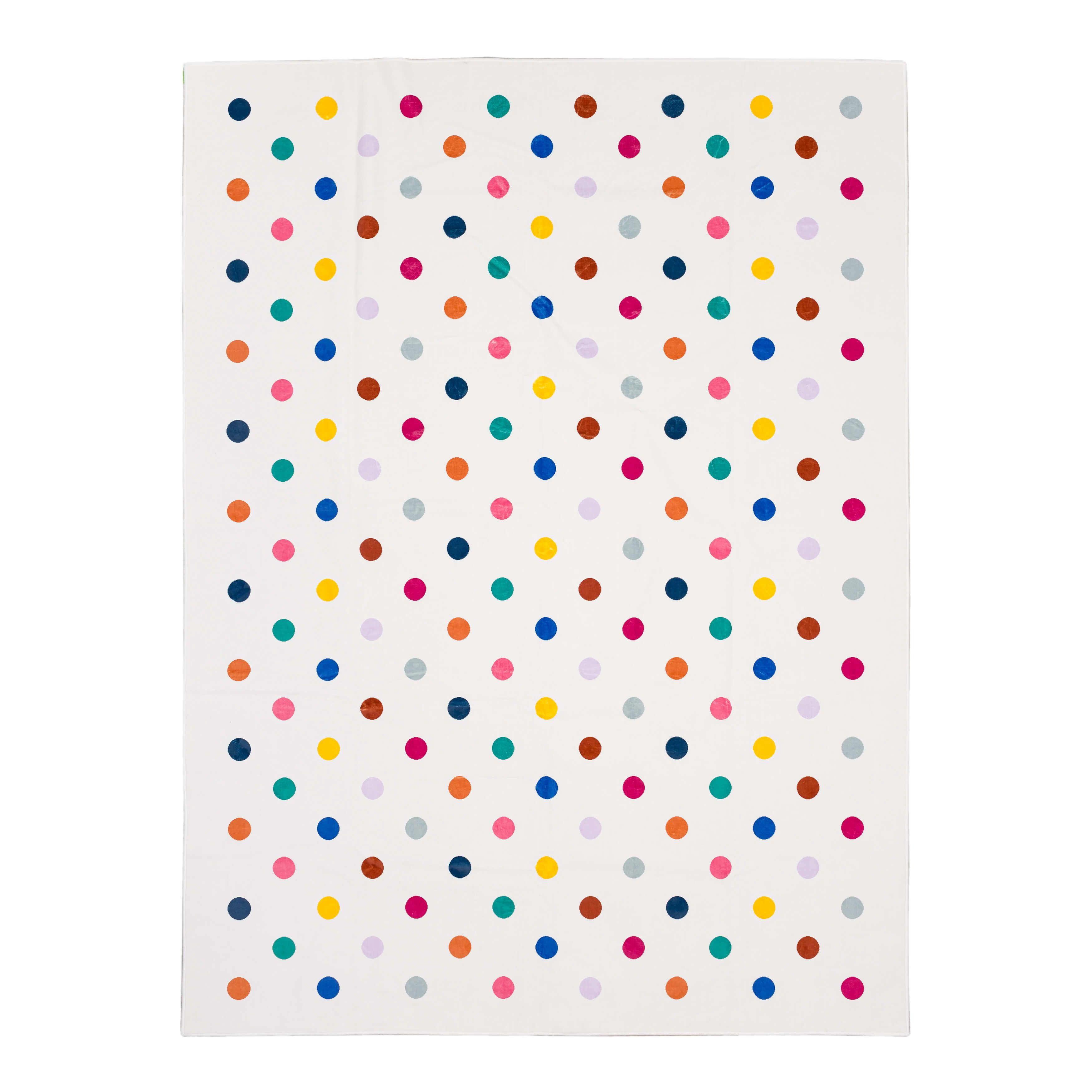 Mohawk Home Kids Collection Polka Dots Low Pile Stain/Fade Resistant Printed Indoor Area Rug, Multicolor, 8' x 10'