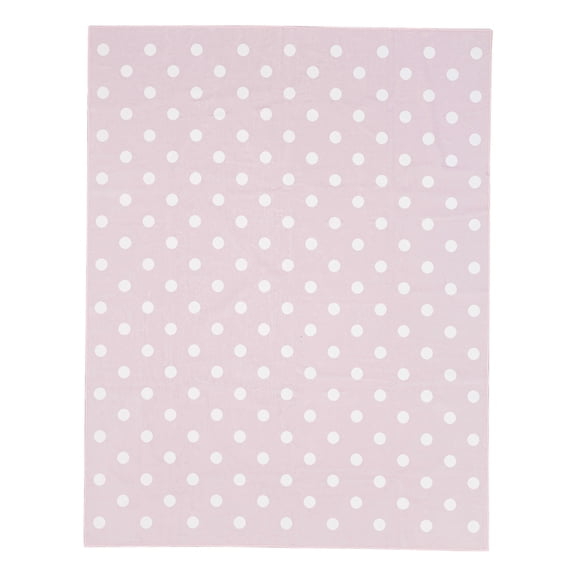 Mohawk Home Kids Collection Polka Dots Low Pile Stain/Fade Resistant Printed Indoor Area Rug, Pink, 8' x 10'