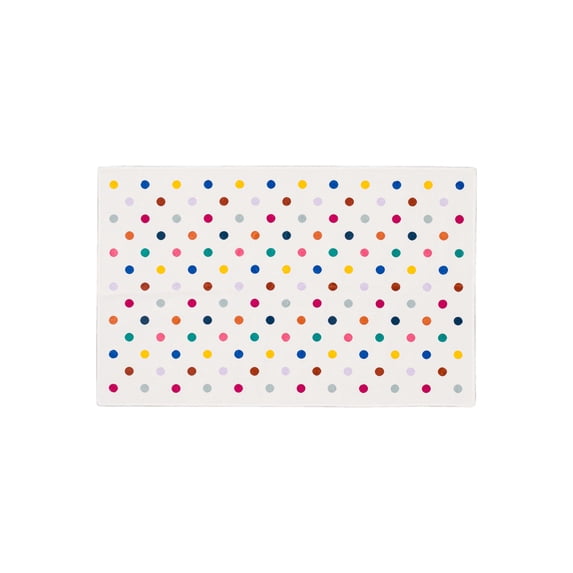 Mohawk Home Kids Collection Polka Dots Low Pile Stain/Fade Resistant Printed Washable Area Rug, Multicolor, 3' x 4'8"