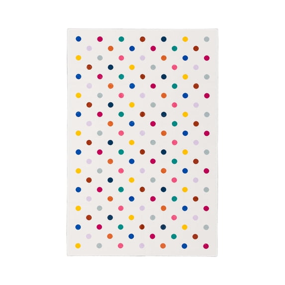 Mohawk Home Kids Collection Polka Dots Low Pile Stain/Fade Resistant Printed Washable Area Rug, Multicolor, 4' x 6'
