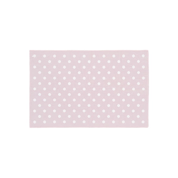 Mohawk Home Kids Collection Polka Dots Low Pile Stain/Fade Resistant Printed Washable Area Rug, Pink, 3' x 4'8"