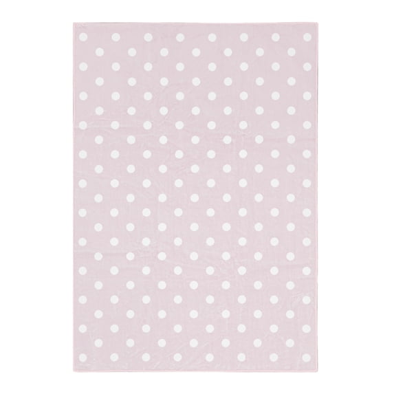 Mohawk Home Kids Collection Polka Dots Low Pile Stain/Fade Resistant Printed Washable Area Rug, Pink, 5' x 7'