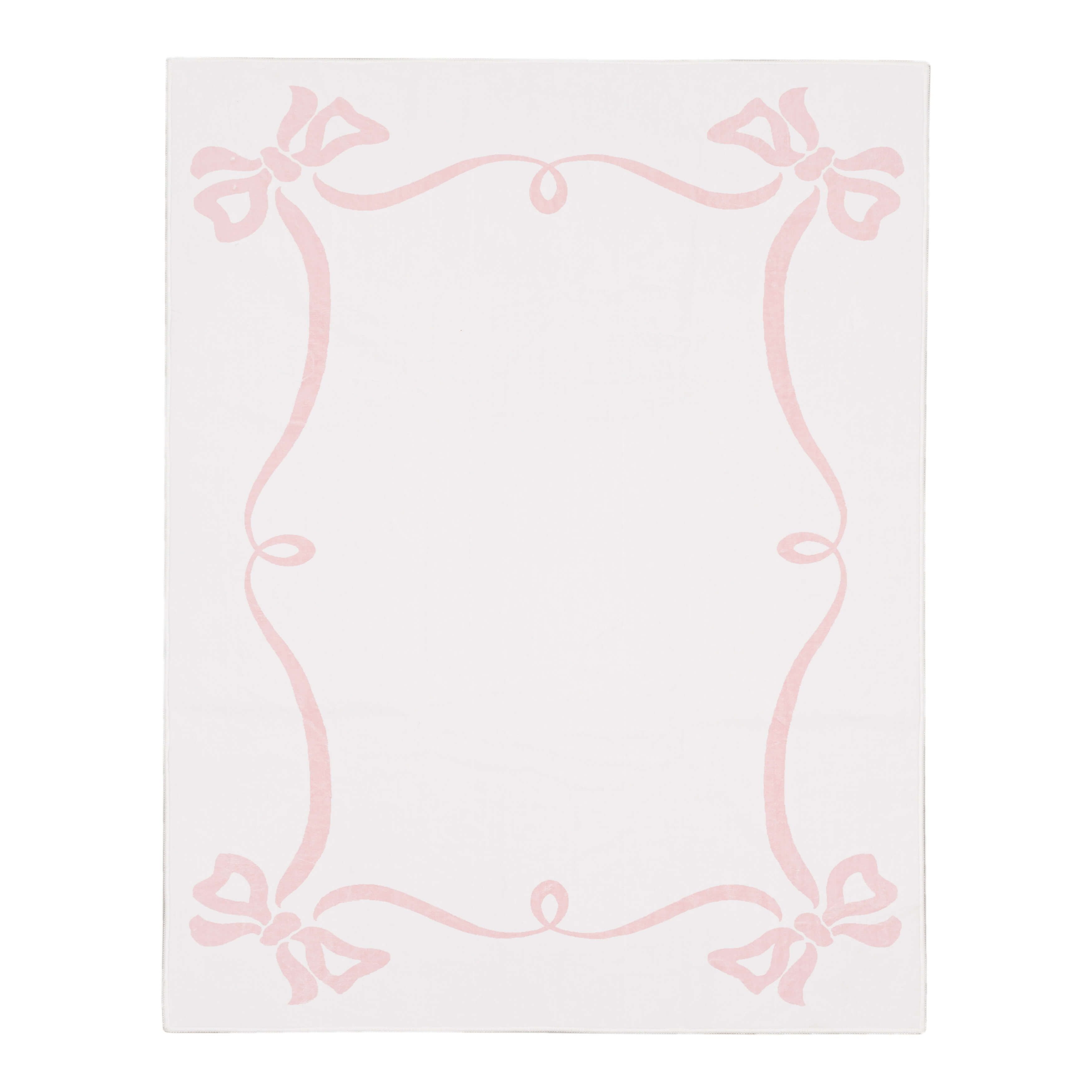 Mohawk Home Kids Collection Ribbons and Bows Low Pile Stain/Fade Resistant Printed Indoor Area Rug, Pink, 8' x 10'