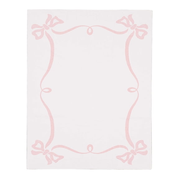 Mohawk Home Kids Collection Ribbons and Bows Low Pile Stain/Fade Resistant Printed Indoor Area Rug, Pink, 8' x 10'