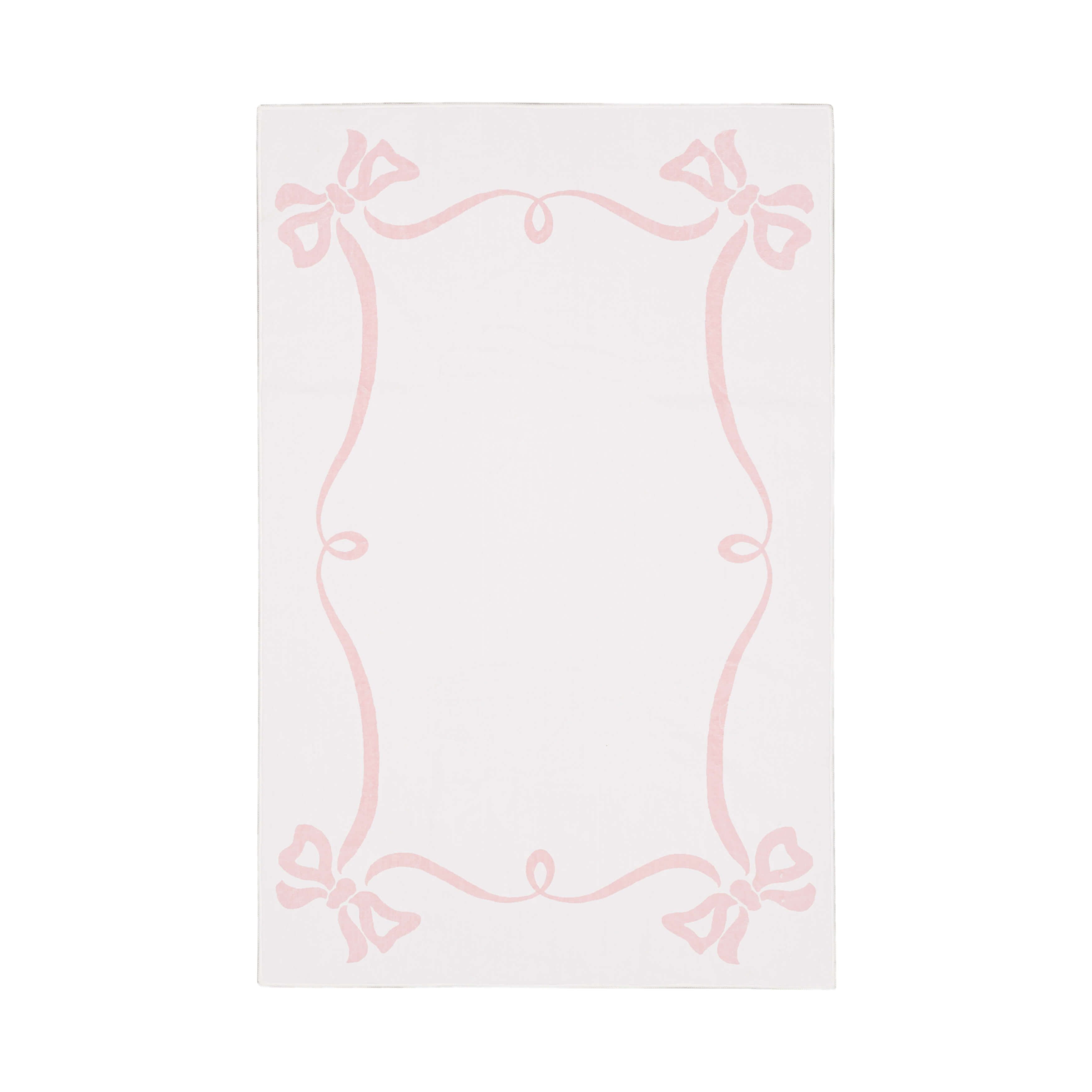 Mohawk Home Kids Collection Ribbons and Bows Low Pile Stain/Fade Resistant Washable Indoor Area Rug, Pink, 4' x 6'