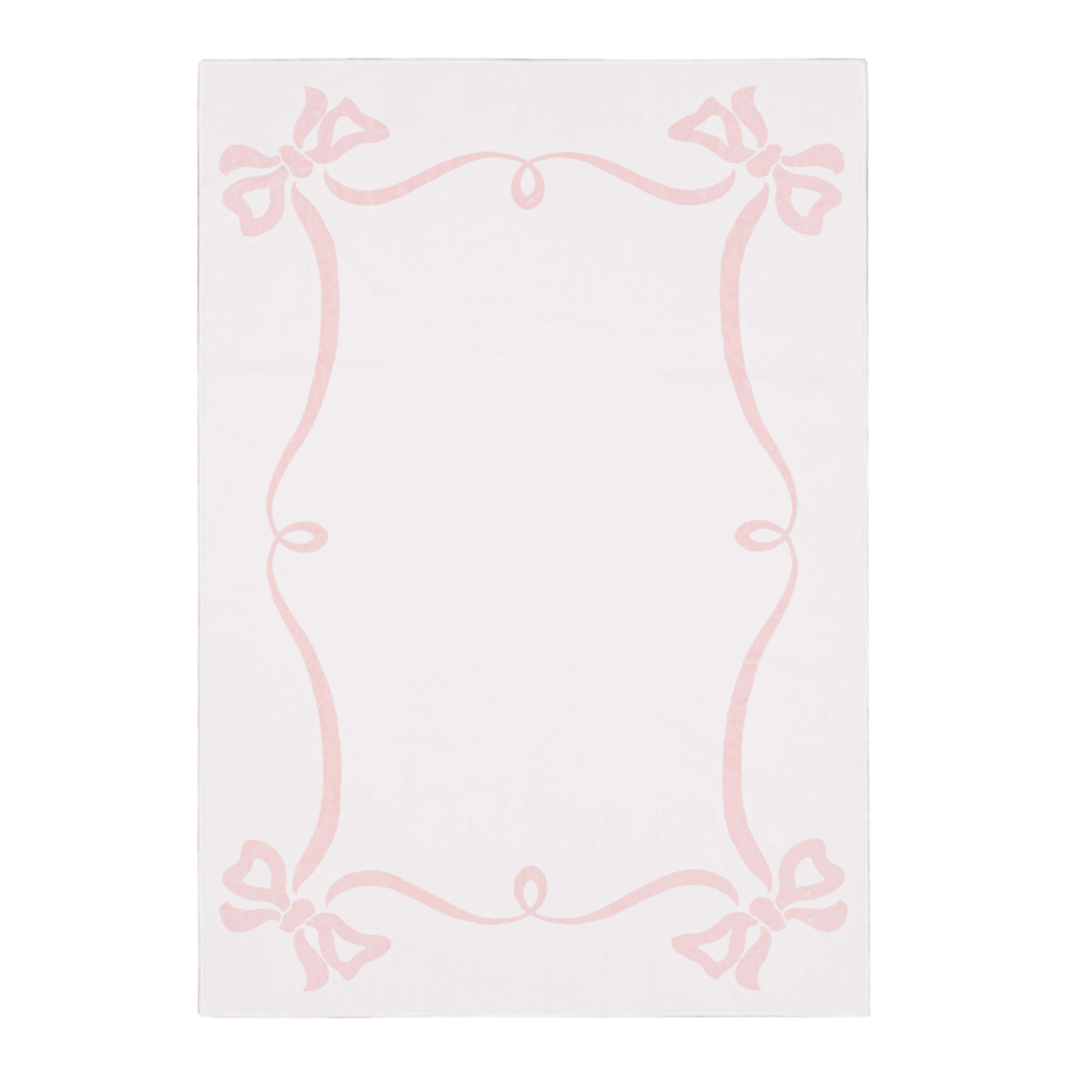 Mohawk Home Kids Collection Ribbons and Bows Low Pile Stain/Fade Resistant Washable Indoor Area Rug, Pink, 5' x 7'