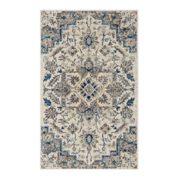 Mohawk Home Lambert Washable Low Pile Stain and Fade Resistant Indoor Area Rug, Blue, 2'11" X 5'
