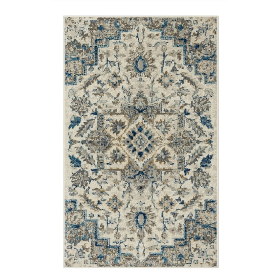 Mohawk Home Lambert Washable Low Pile Stain and Fade Resistant Indoor Area Rug, Blue, 3' 11" X 6'