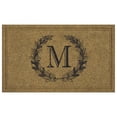 thumbnail image 1 of Mohawk Home Laurel Monogram M Low Pile Printed Faux Coir All Weather Eco Friendly Indoor/Outdoor Doormat, Natural, 2' X 3', 1 of 5