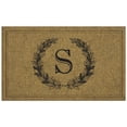 thumbnail image 1 of Mohawk Home Laurel Monogram S Low Pile Printed Faux Coir All Weather Eco Friendly Indoor/Outdoor Doormat, Natural, 2' X 3', 1 of 5