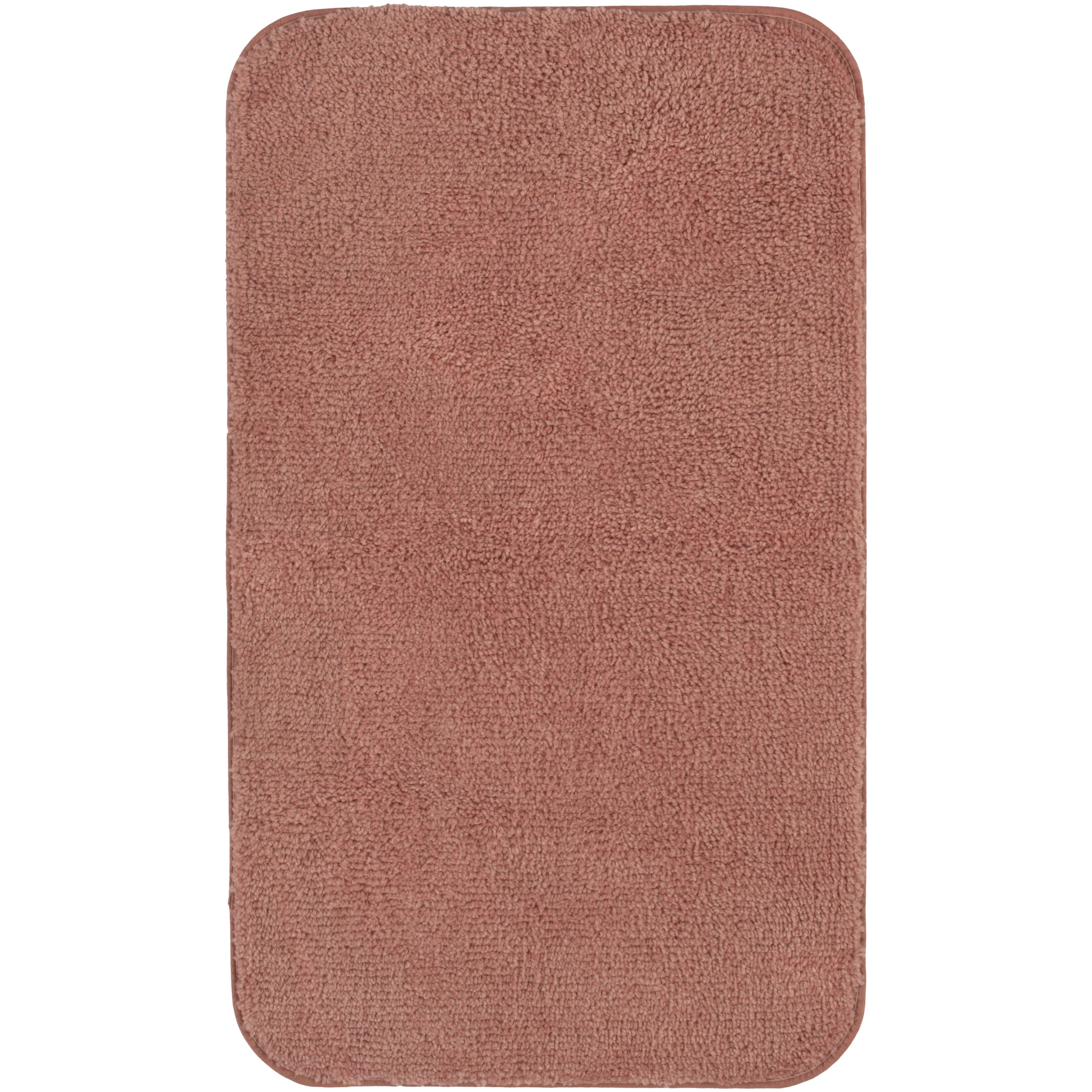 Terracotta Pink Cotton Bath Rug, 1'-8" x 2'-10" Rectangle