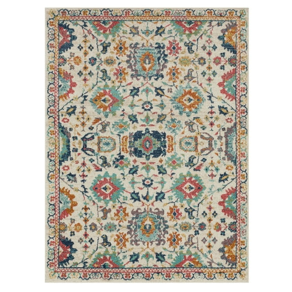 Mohawk Home Manchego Low Pile Latex Backed Stain and Fade Resistant Geometric Multi Indoor Area Rug, 5' 3" X 8'