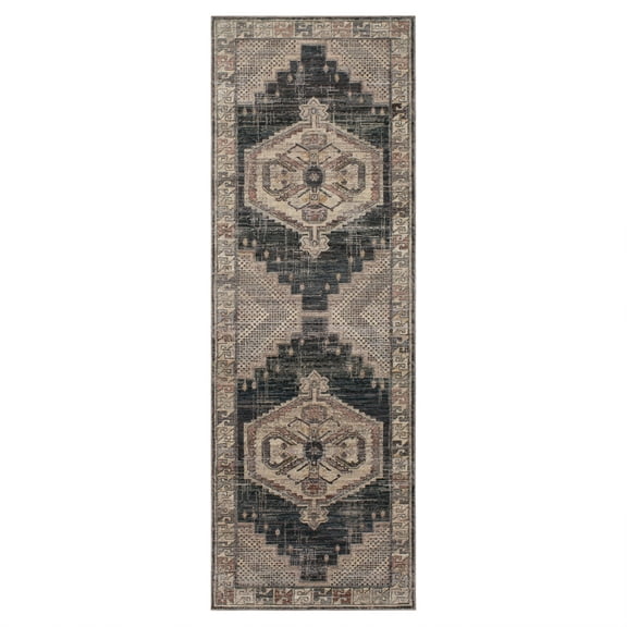 Mohawk Home Marash Medallion Low Pile Latex Backed Stain and Fade Resistant Geometric Mocha Indoor Area Rug, 1' 11" X 10'