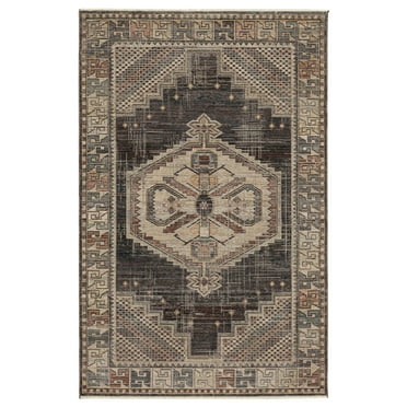 Mohawk Home Marash Medallion Low Pile Latex Backed Stain and Fade Resistant Geometric Mocha Indoor Area Rug, 3'11" X 6'