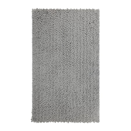 Mohawk Home Metaphor Plush Fade/Stain Resistant Non-Slip Machine Washable Bath Mat, Silver, 1' 5" x 2'